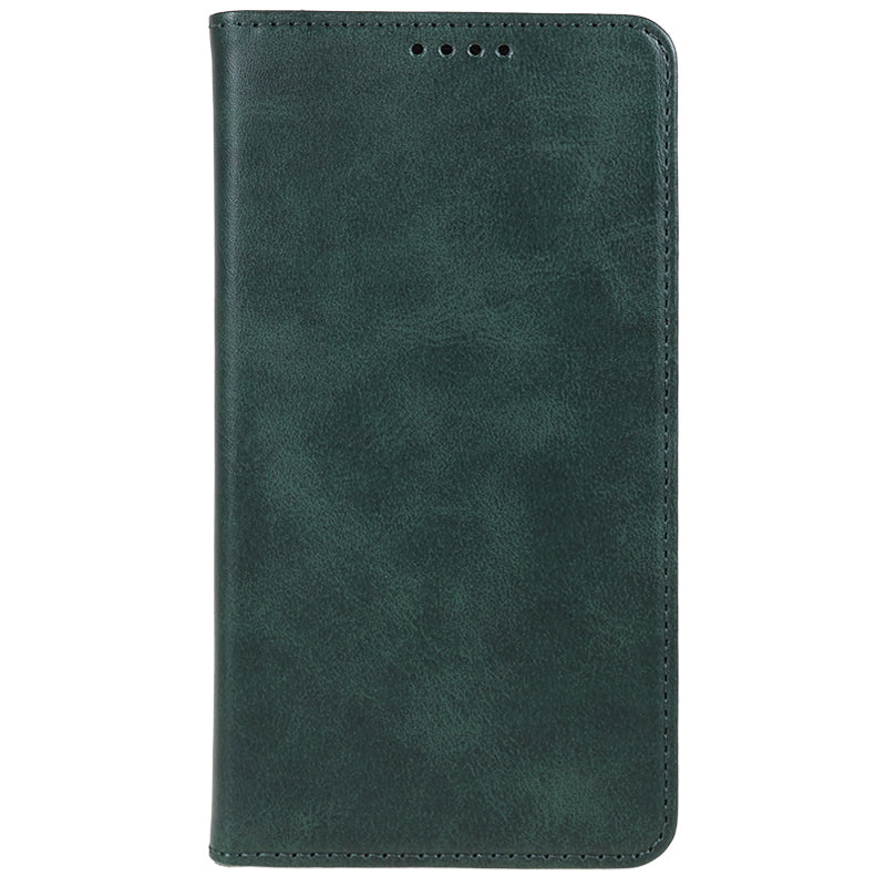 For Google Pixel 8a Case PU Leather Calf Texture Business Style Magnetic Closing Phone Cover - Green