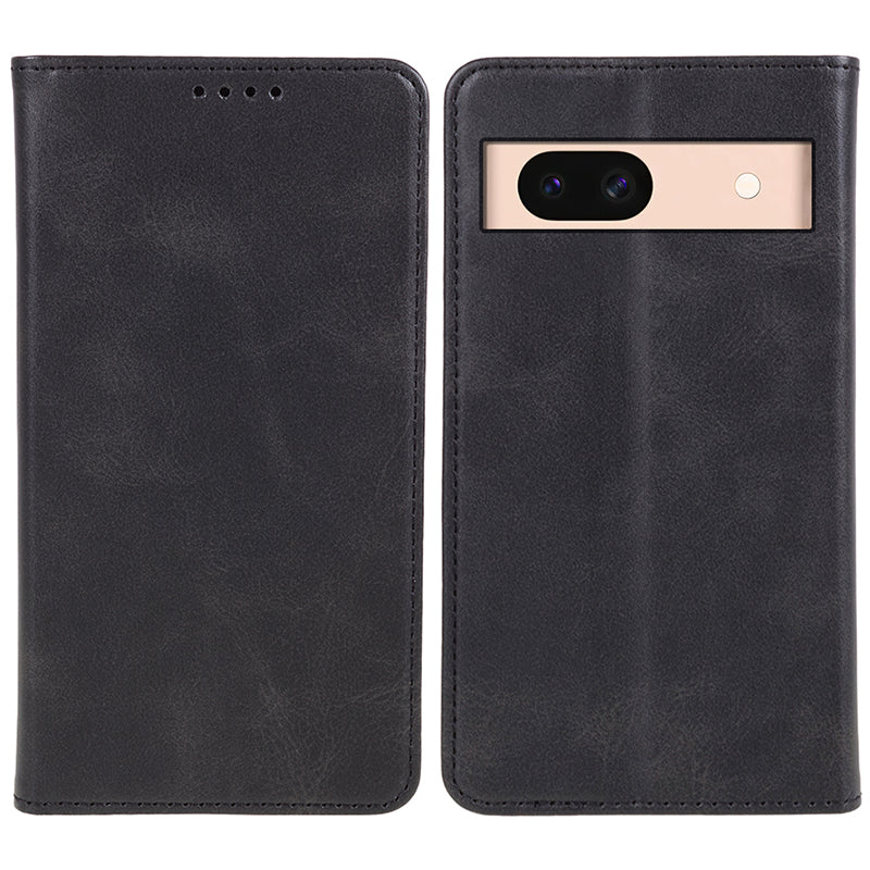 For Google Pixel 8a Case PU Leather Calf Texture Business Style Magnetic Closing Phone Cover - Green