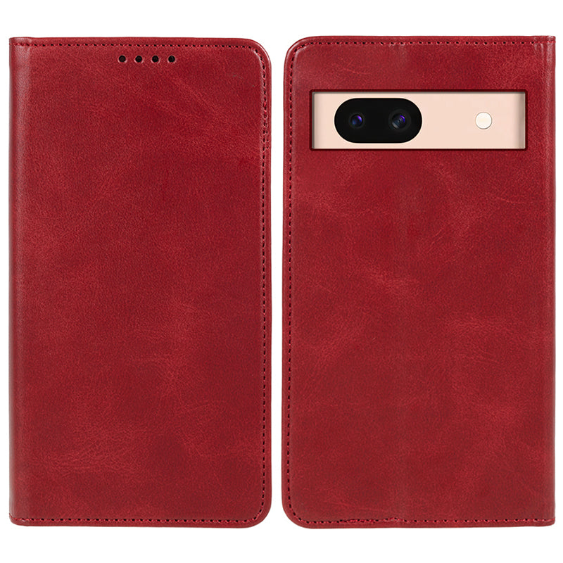 For Google Pixel 8a Case PU Leather Calf Texture Business Style Magnetic Closing Phone Cover - Green