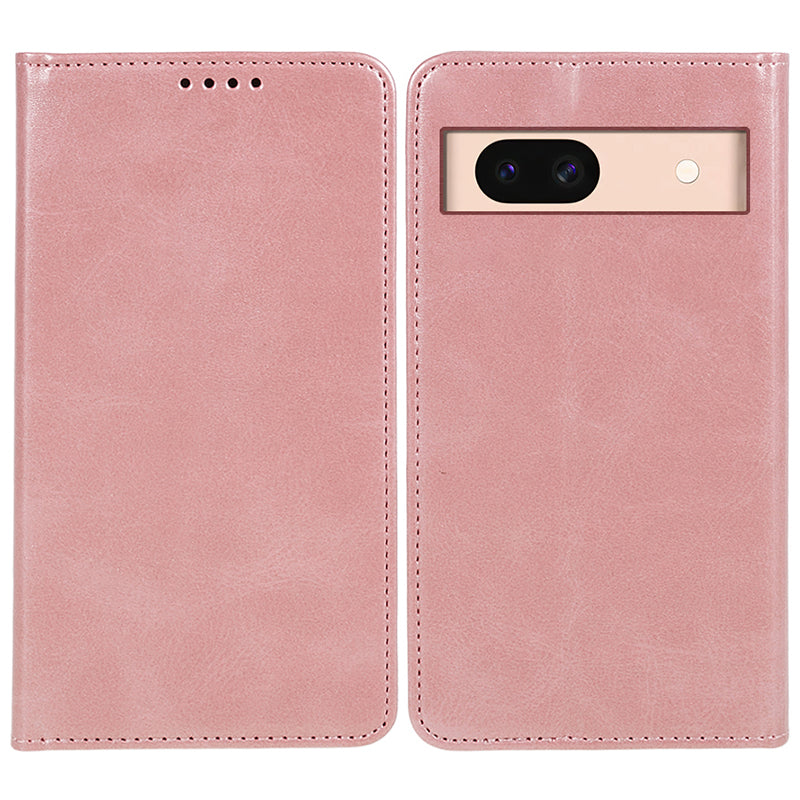 For Google Pixel 8a Case PU Leather Calf Texture Business Style Magnetic Closing Phone Cover - Green