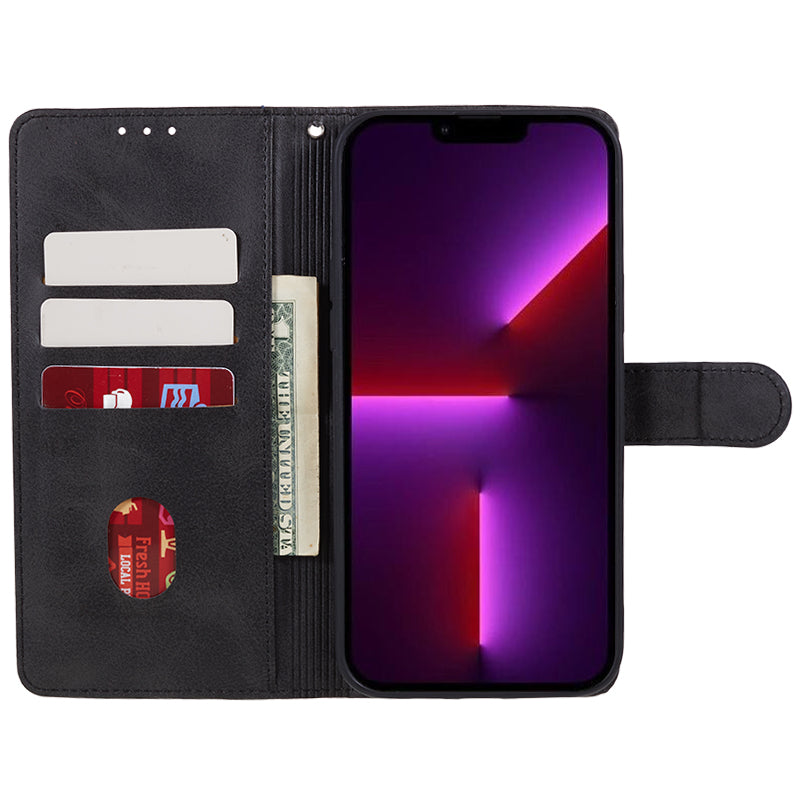 Mobile Phone Cover for Google Pixel 8a Case Magnetic Clasp PU Leather Stand Shell Wallet - Black