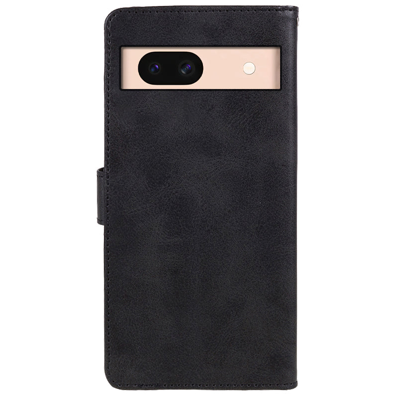 Mobile Phone Cover for Google Pixel 8a Case Magnetic Clasp PU Leather Stand Shell Wallet - Black