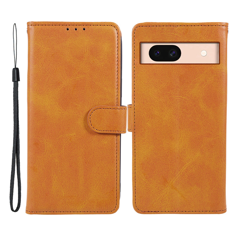 Mobile Phone Cover for Google Pixel 8a Case Magnetic Clasp PU Leather Stand Shell Wallet - Black