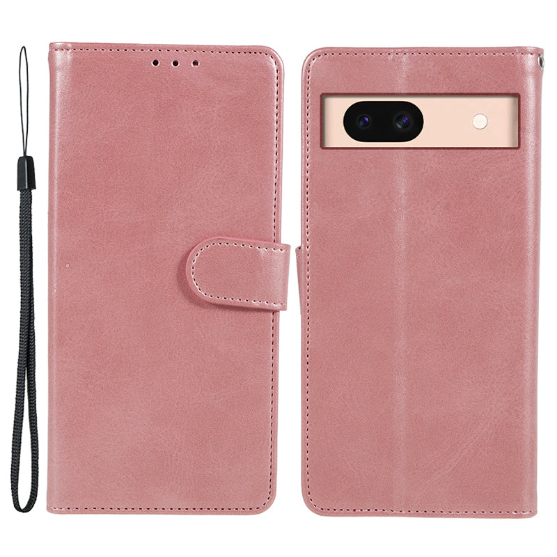 Mobile Phone Cover for Google Pixel 8a Case Magnetic Clasp PU Leather Stand Shell Wallet - Black
