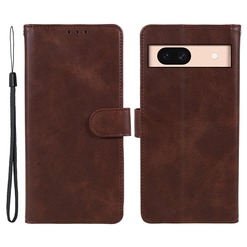 Mobile Phone Cover for Google Pixel 8a Case Magnetic Clasp PU Leather Stand Shell Wallet - Black