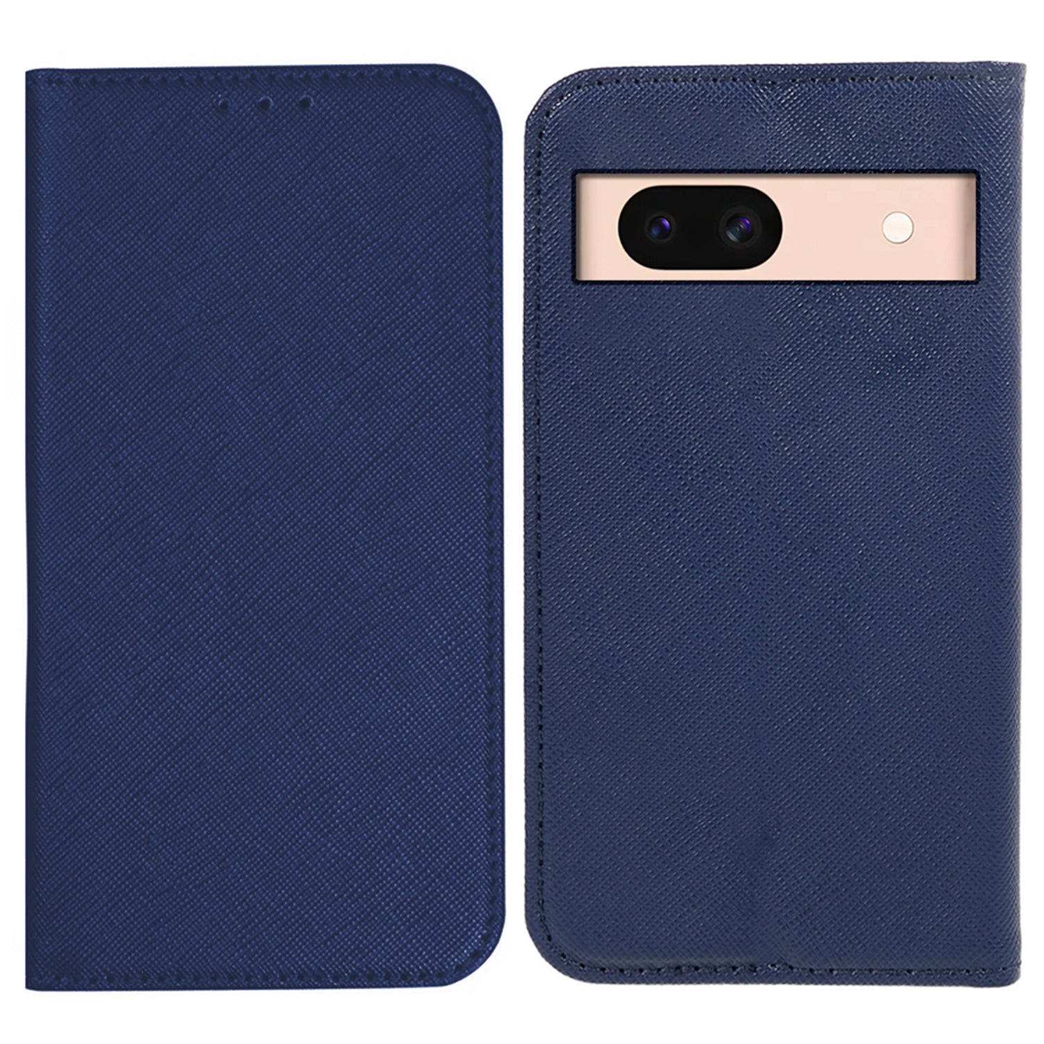 For Google Pixel 8a Cell Phone Case Cross Texture Anti-Scratch Wallet Stand PU Leather Cover - Yellow
