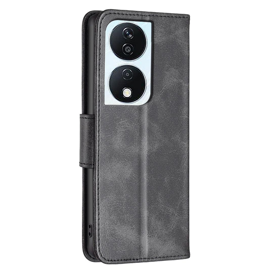 For Honor X7b 4G / 90 Smart Phone Case PU Leather Wallet Cover Drop-proof - Black