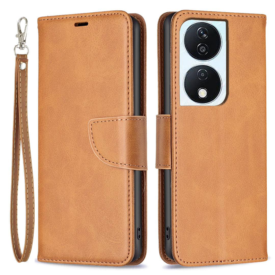 For Honor X7b 4G / 90 Smart Phone Case PU Leather Wallet Cover Drop-proof - Black