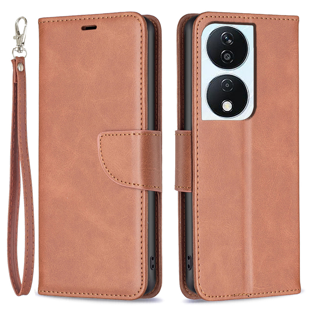 For Honor X7b 4G / 90 Smart Phone Case PU Leather Wallet Cover Drop-proof - Black