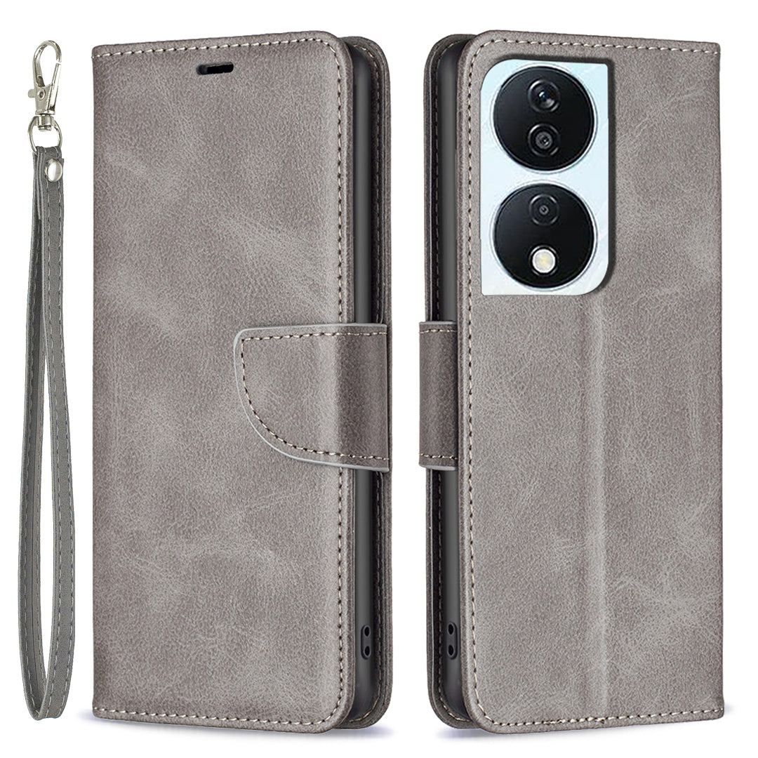 For Honor X7b 4G / 90 Smart Phone Case PU Leather Wallet Cover Drop-proof - Black