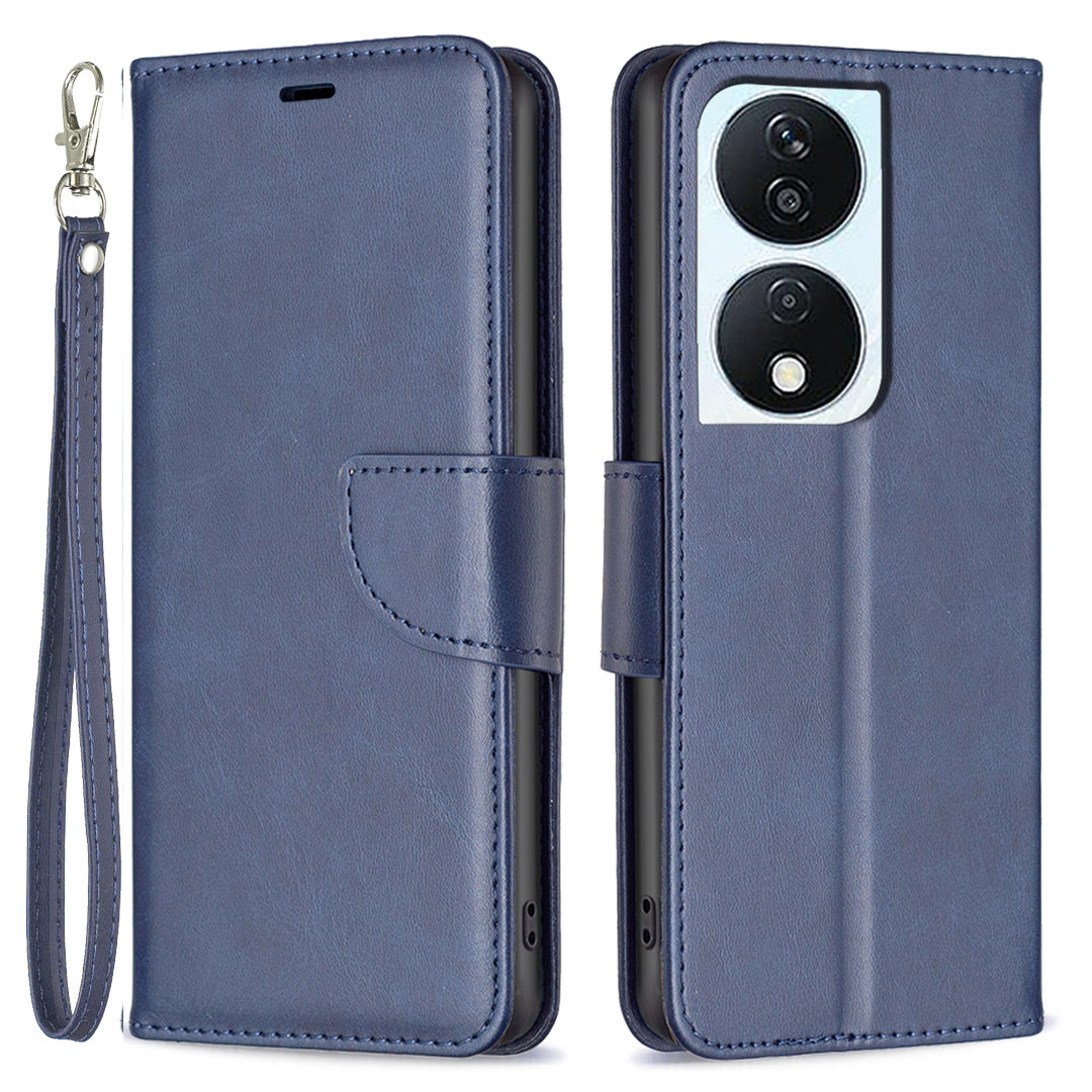 For Honor X7b 4G / 90 Smart Phone Case PU Leather Wallet Cover Drop-proof - Black