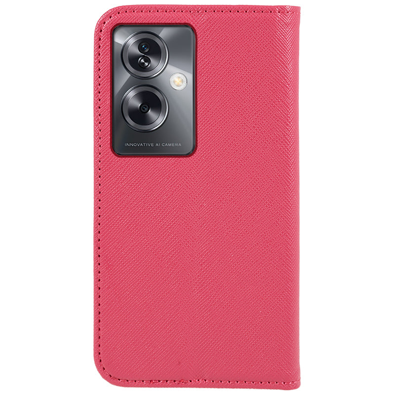 For Oppo A79 5G / A2 5G Cell Phone Case Support Stand Magnetic Auto Closing Shockproof Leather Cover - Pink