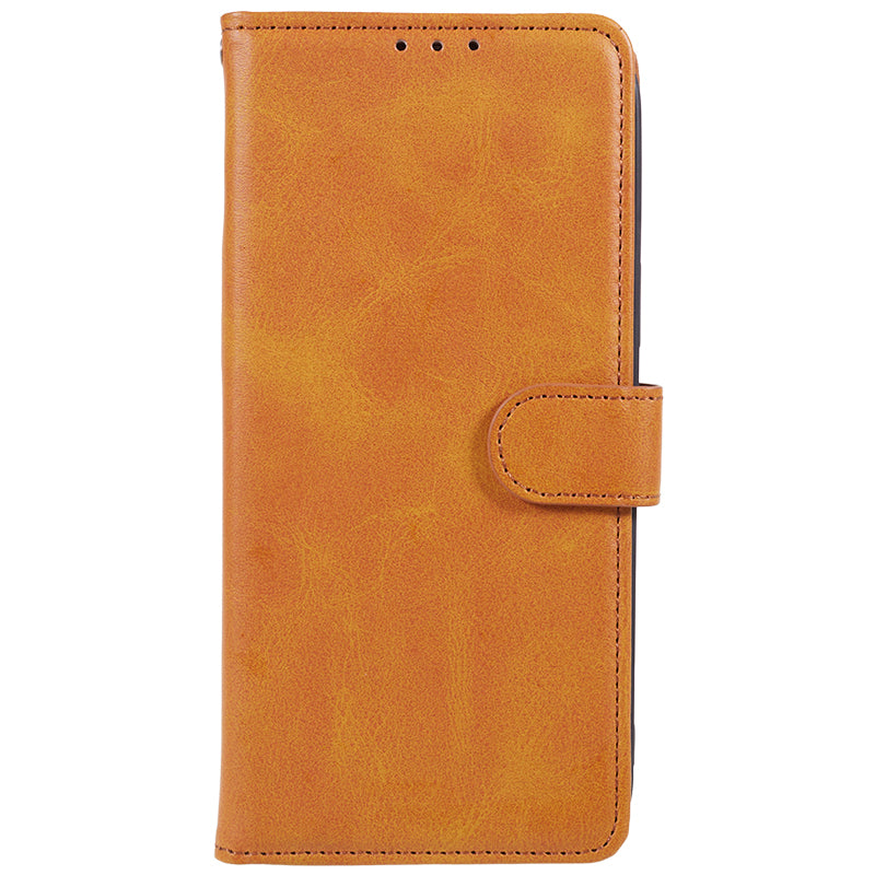 For Oppo A79 5G Phone Cover Calf Texture PU Leather Wallet Stand Shell Phone Case - Khaki