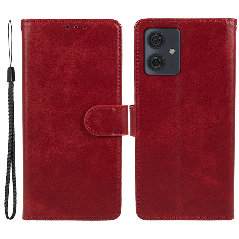 Cell Phone Cover for Motorola Moto G54 5G Case Slim-Fit PU Leather Wallet Stand Shell - Rose Gold
