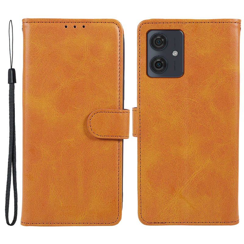 Cell Phone Cover for Motorola Moto G54 5G Case Slim-Fit PU Leather Wallet Stand Shell - Rose Gold