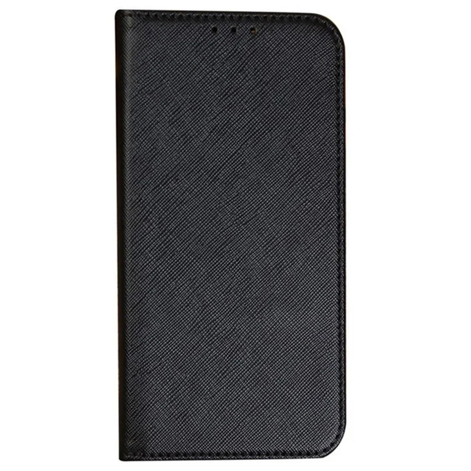 For Motorola Moto G54 5G Case Cross Texture Magnetic Closing Leather Phone Cover with Wallet Stand - Black