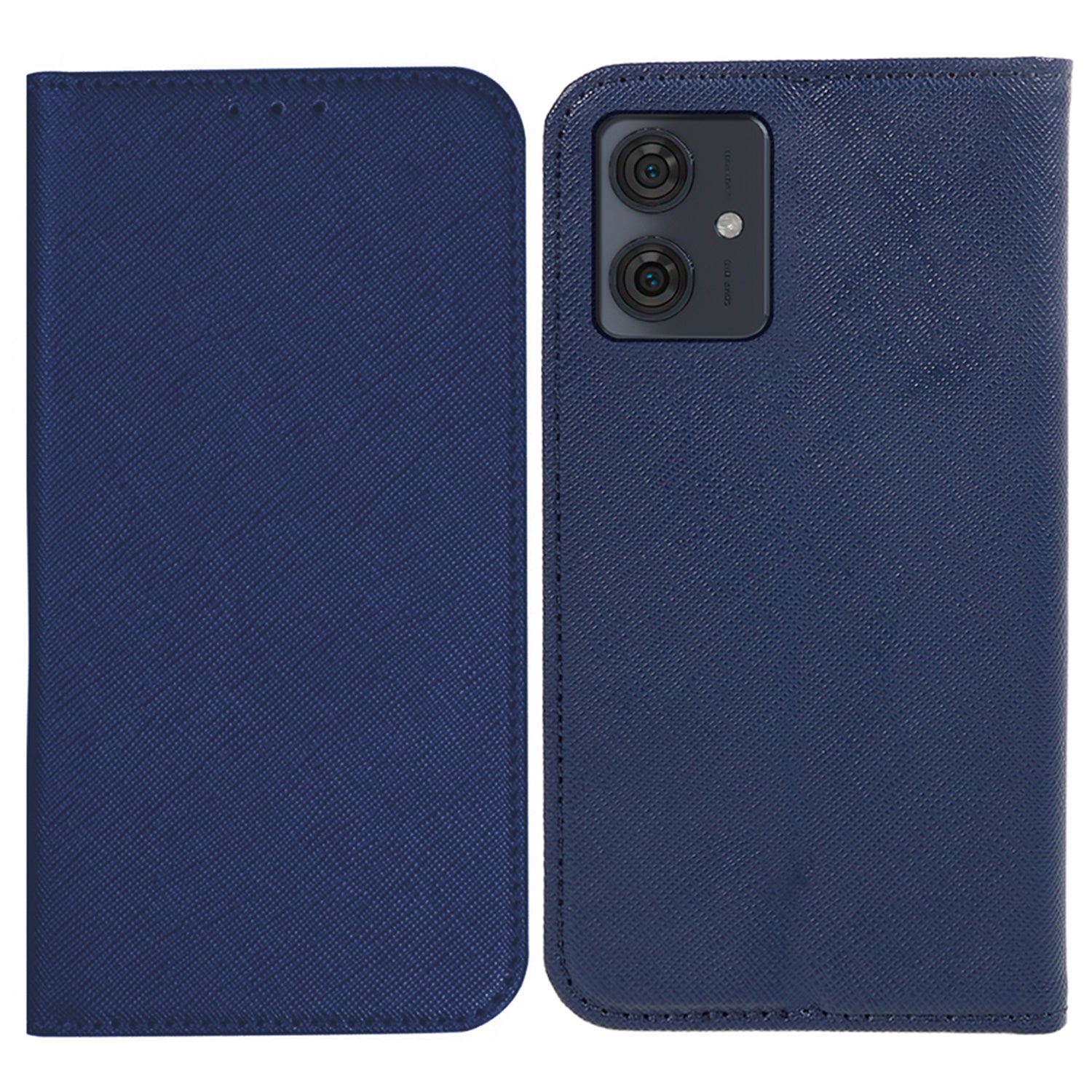 For Motorola Moto G54 5G Case Cross Texture Magnetic Closing Leather Phone Cover with Wallet Stand - Black