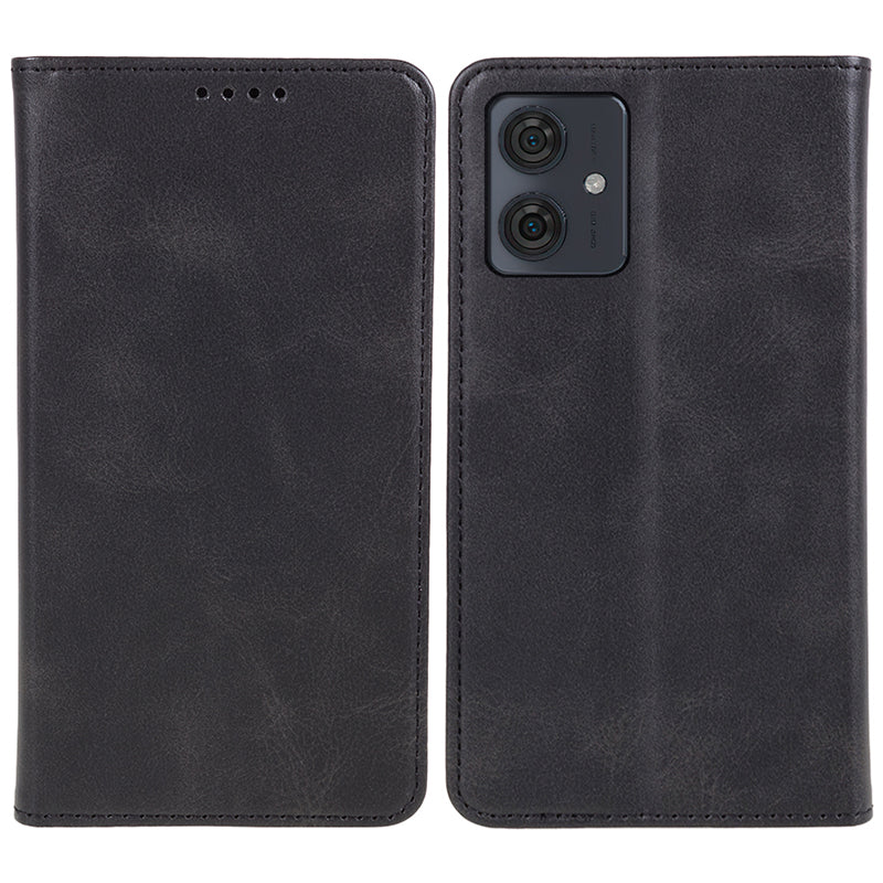 For Motorola Moto G54 5G Case Calf Texture PU Leather Shell Drop-proof Wallet Stand Phone Cover - Blue
