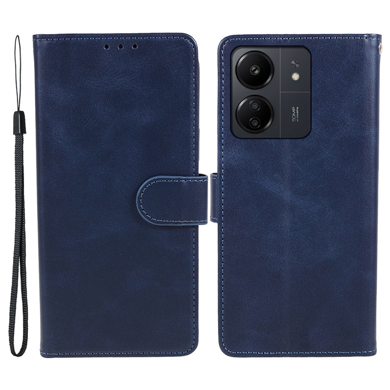 Magnetic Phone Case for Xiaomi Redmi 13C 4G / Poco C65 4G PU Leather Wallet Stand Cover - Brown