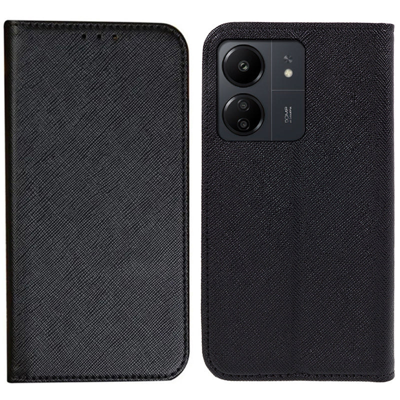 For Xiaomi Redmi 13C 4G / Poco C65 4G Cell Phone Case Magnetic Flip Stand Wallet Shockproof Cover - Yellow