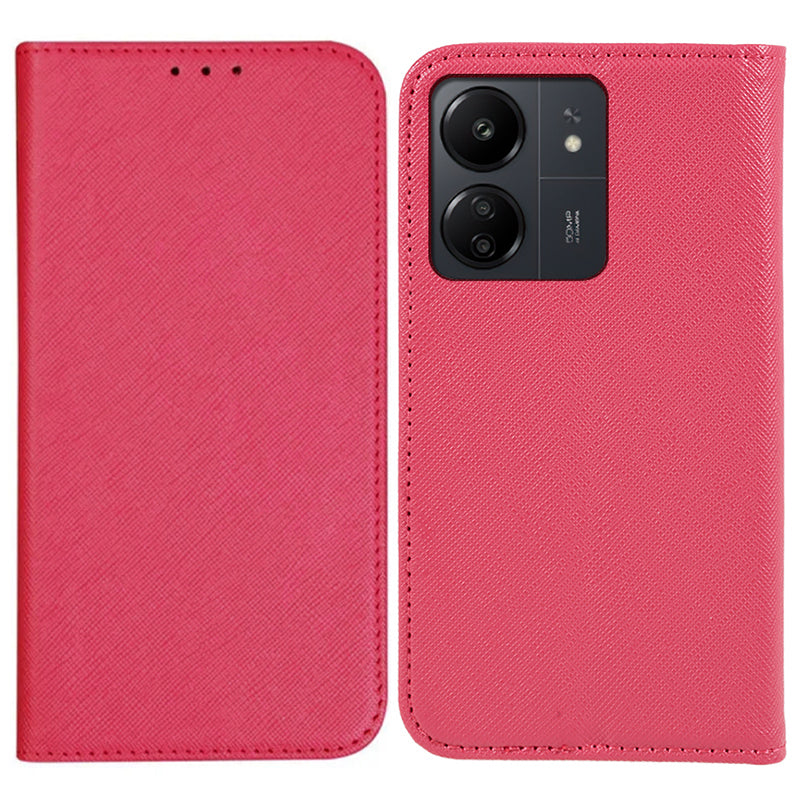 For Xiaomi Redmi 13C 4G / Poco C65 4G Cell Phone Case Magnetic Flip Stand Wallet Shockproof Cover - Yellow