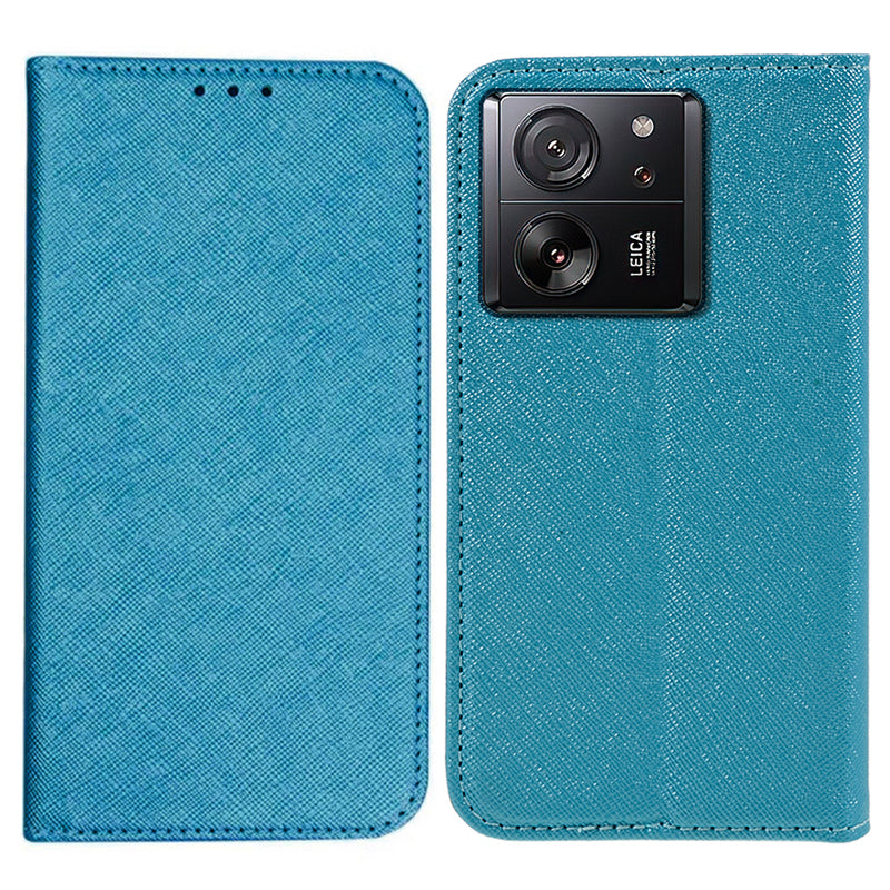 For Xiaomi 13T / 13T Pro / Redmi K60 Ultra Case PU Leather Wallet Support Stand Drop-proof Cover - Sky Blue