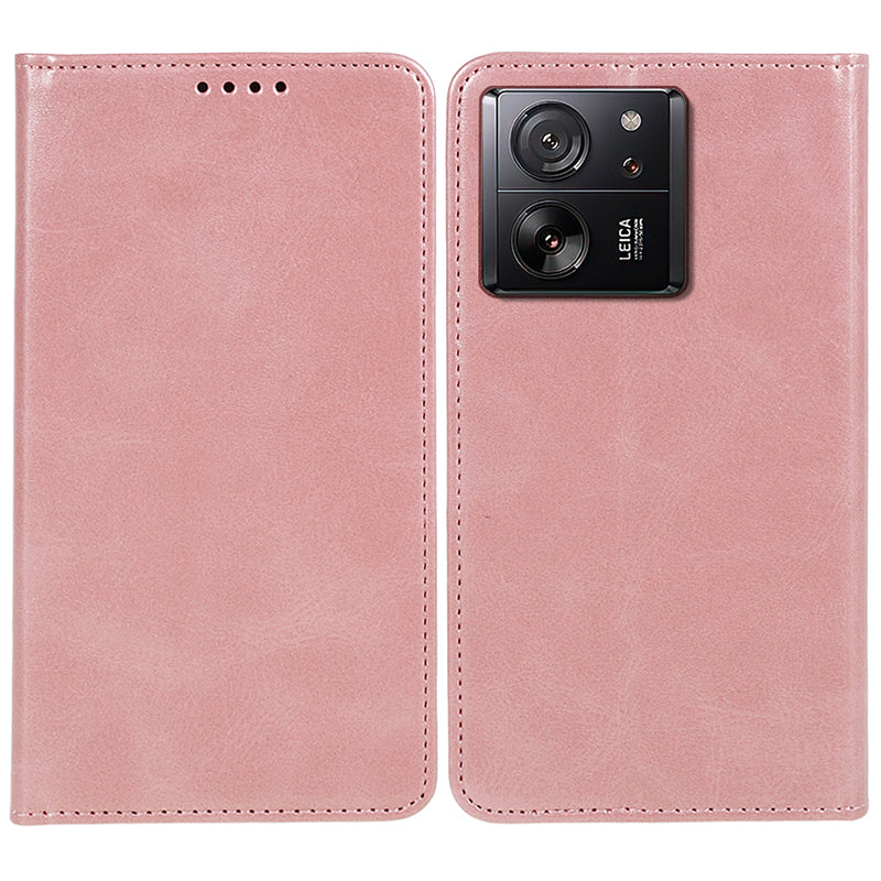 For Xiaomi 13T / 13T Pro / Redmi K60 Ultra Cell Phone Case PU Leather Shockproof Cover with Wallet - Rose Gold