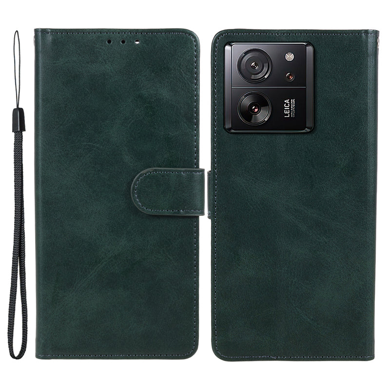 PU Leather Phone Cover for Xiaomi 13T / 13T Pro / Redmi K60 Ultra Case Wallet Stand Shell - Red