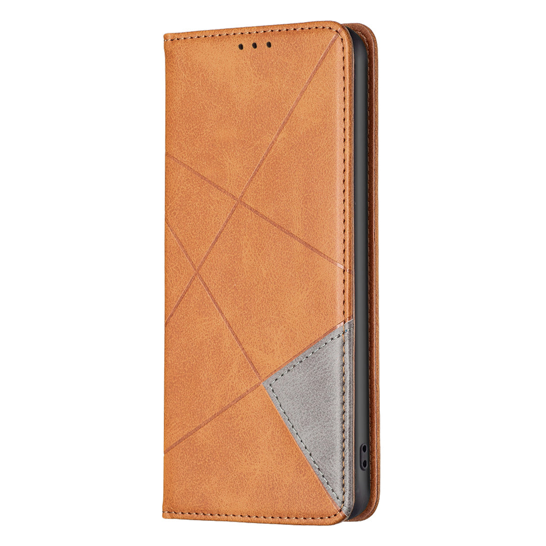 For Motorola Moto G34 5G Imprinted Leather Phone Case with Card Slots - Yellow