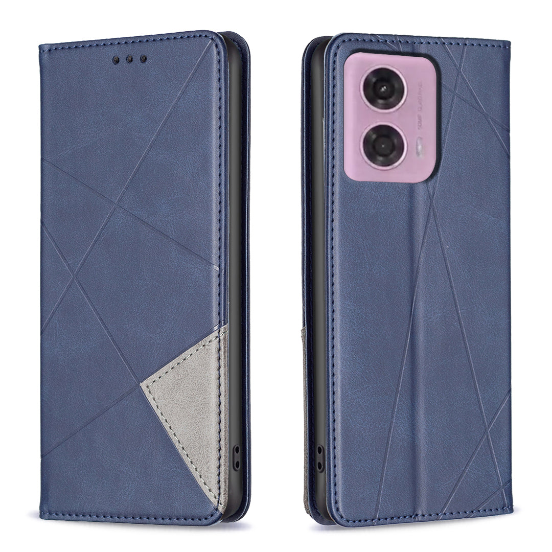 For Motorola Moto G34 5G Imprinted Leather Phone Case with Card Slots - Yellow