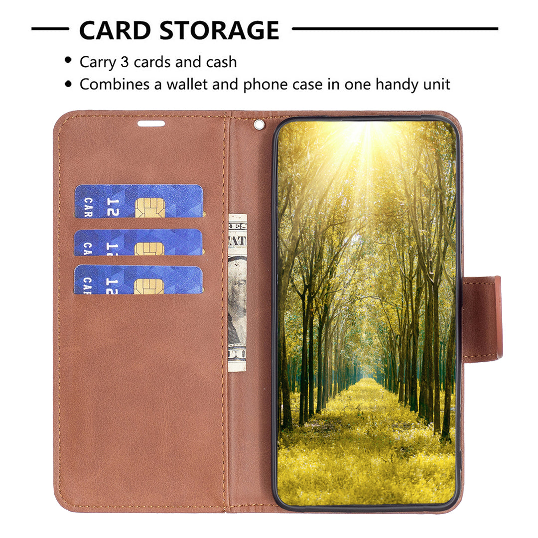 For Motorola Moto G34 5G Leather Case Wallet Phone Protective Cover - Brown