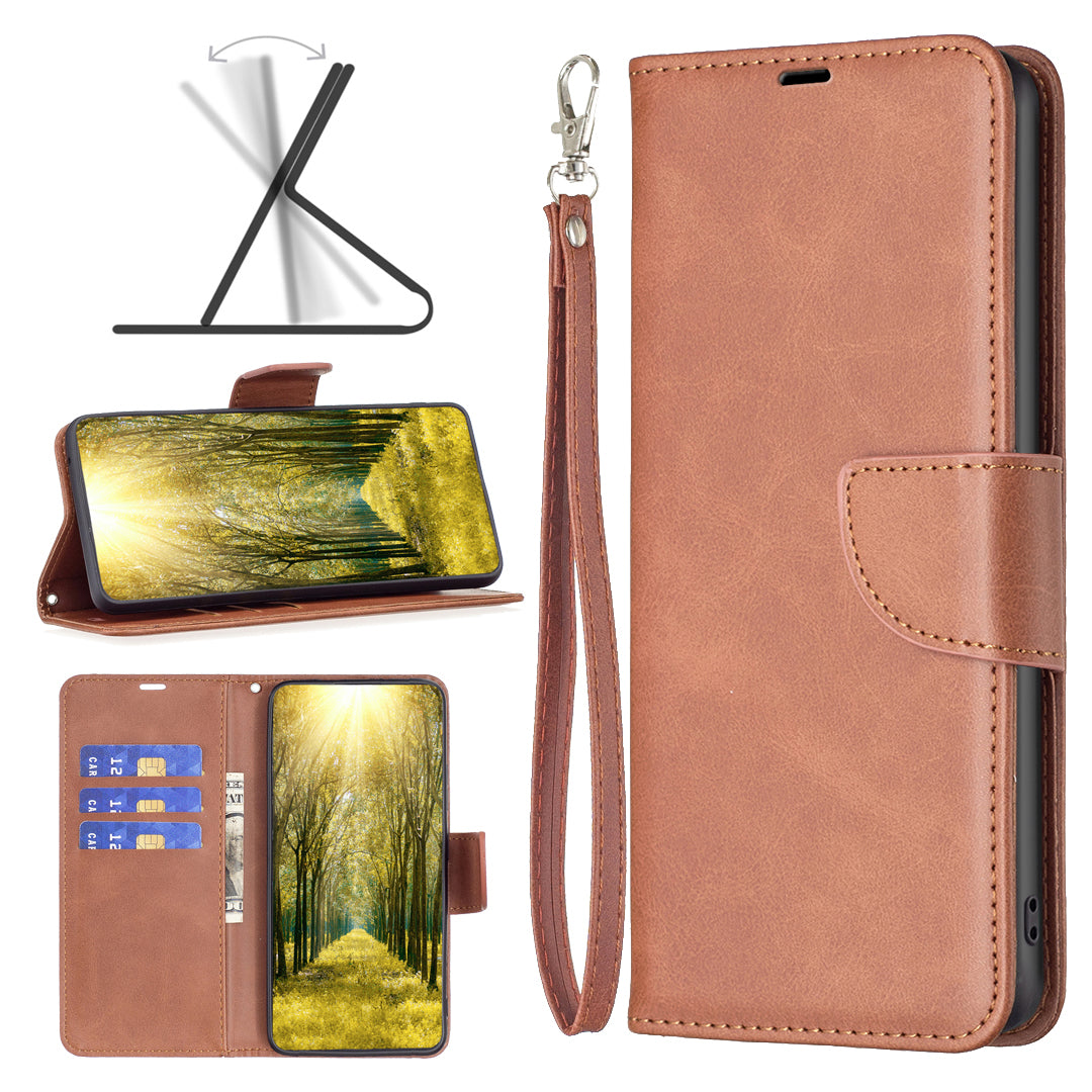 For Motorola Moto G34 5G Leather Case Wallet Phone Protective Cover - Brown