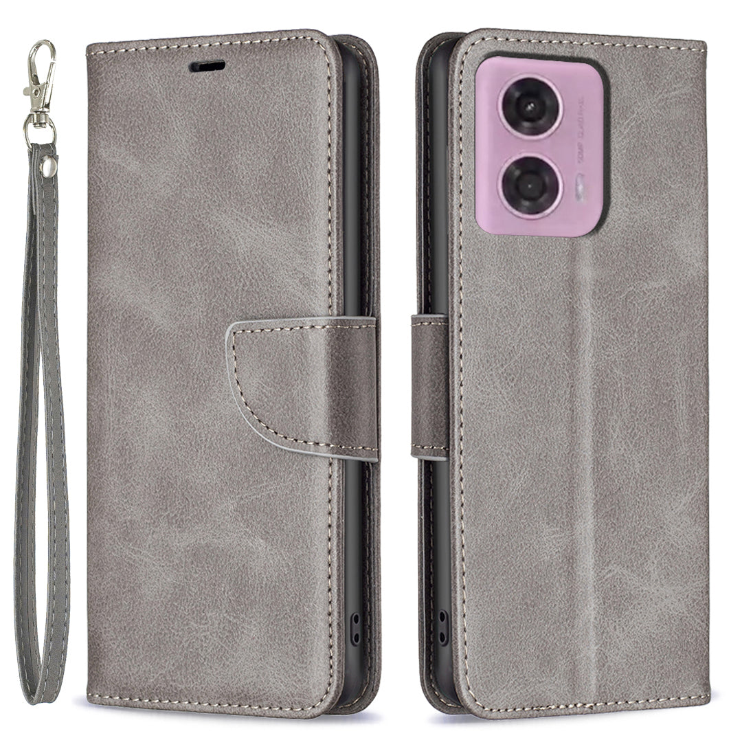 For Motorola Moto G34 5G Leather Case Wallet Phone Protective Cover - Brown