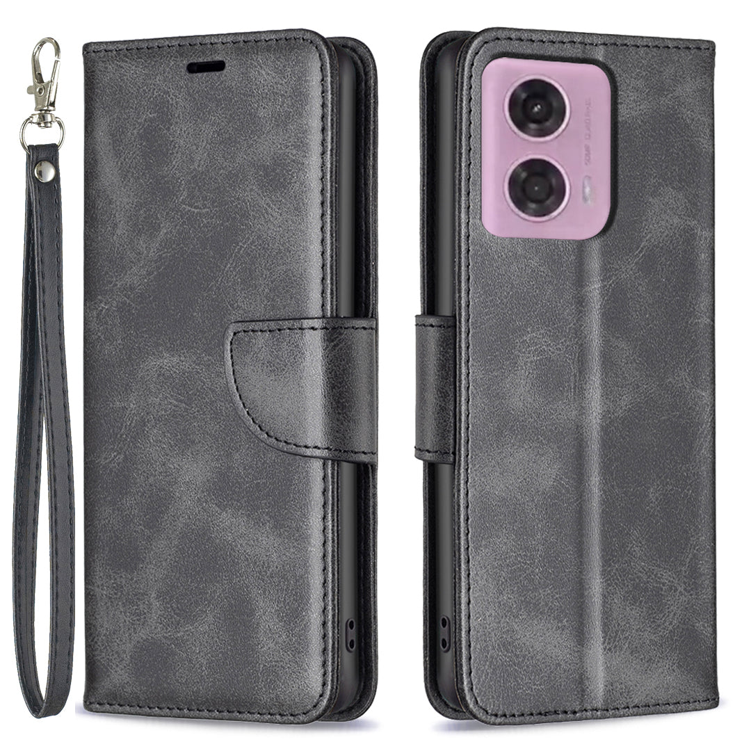 For Motorola Moto G34 5G Leather Case Wallet Phone Protective Cover - Brown