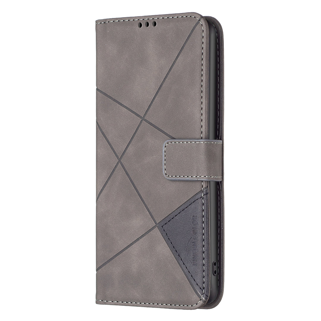 BINFEN COLOR BF05 For Samsung Galaxy Xcover7 Leather Case Wallet Cover Folding Stand - Grey