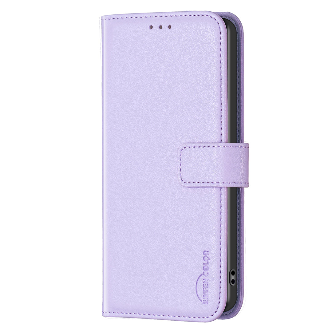 BINFEN COLOR BF17 For Samsung Galaxy Xcover7 Flip Leather Case Wallet Phone Cover - Purple