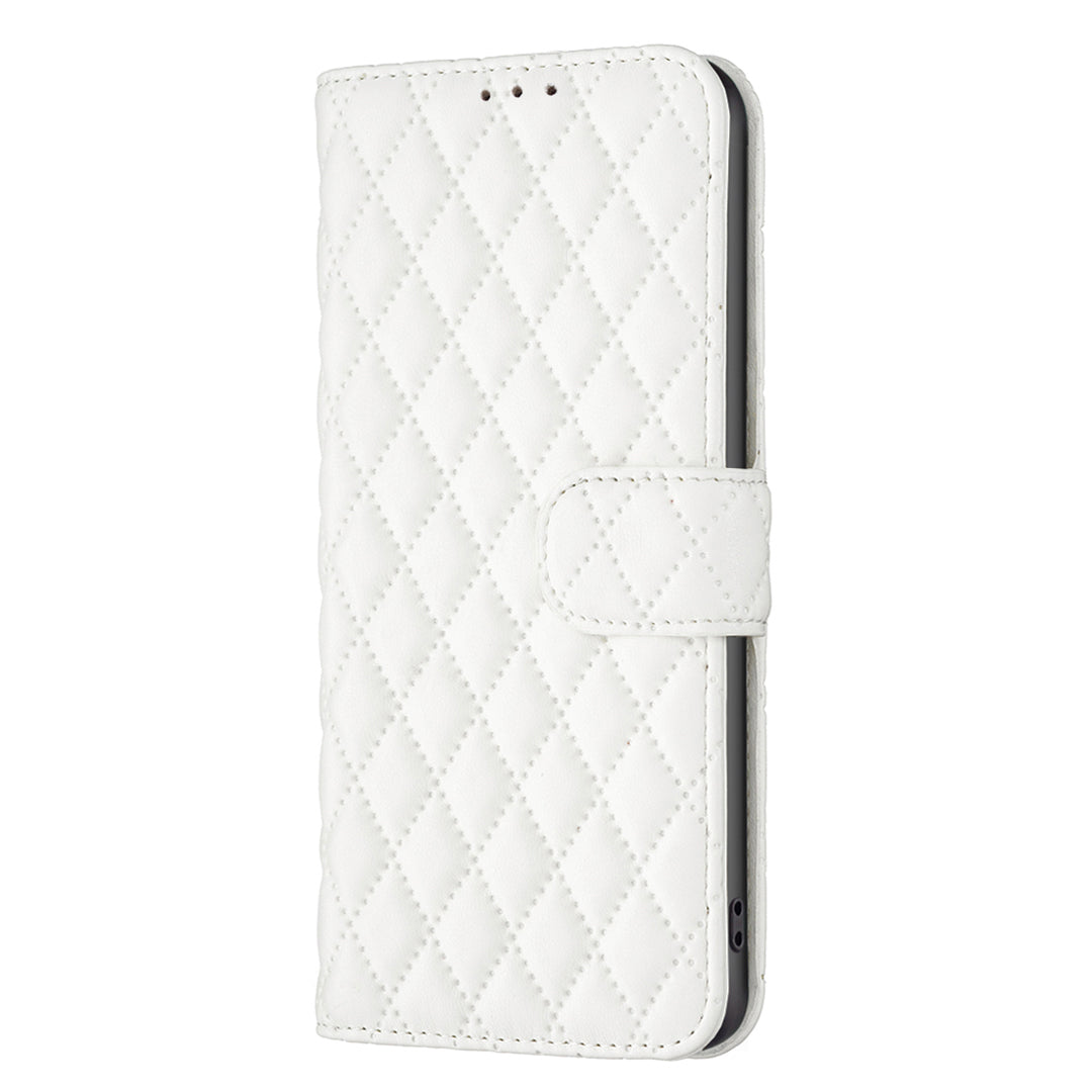 BINFEN COLOR BF Style-14 For Samsung Galaxy Xcover7 Wallet Case Imprinted Leather Cover - White