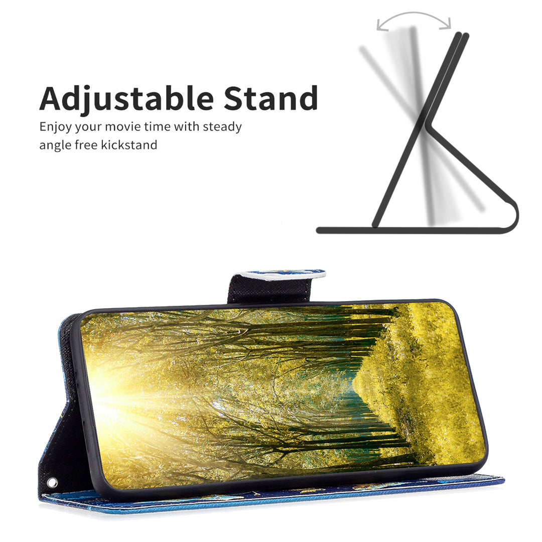 For Samsung Galaxy Xcover7 Wallet Phone Case Folio PU Leather Pattern Cover - Golden Butterflies