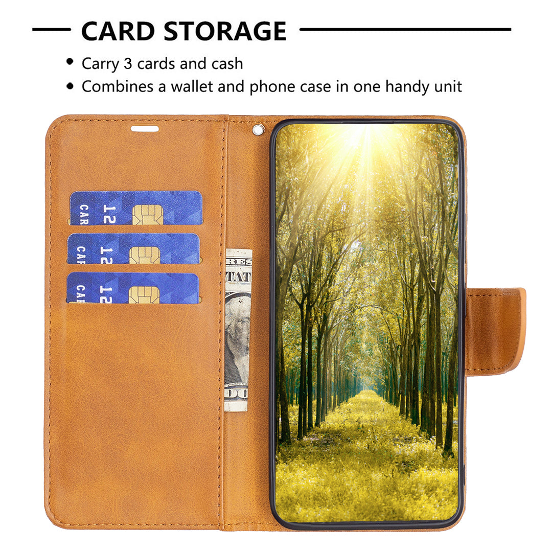 For Motorola Moto G24 4G / G04 4G Leather Phone Case Anti-drop Wallet Phone Cover - Yellow