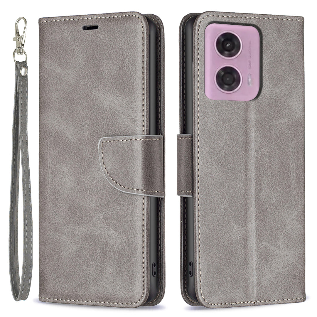 For Motorola Moto G24 4G / G04 4G Leather Phone Case Anti-drop Wallet Phone Cover - Yellow
