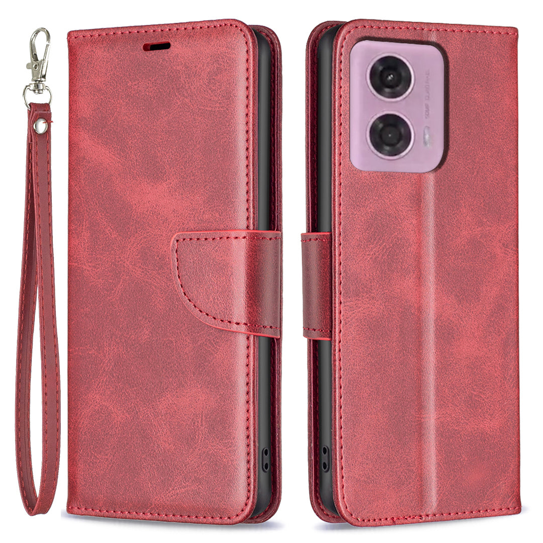 For Motorola Moto G24 4G / G04 4G Leather Phone Case Anti-drop Wallet Phone Cover - Yellow