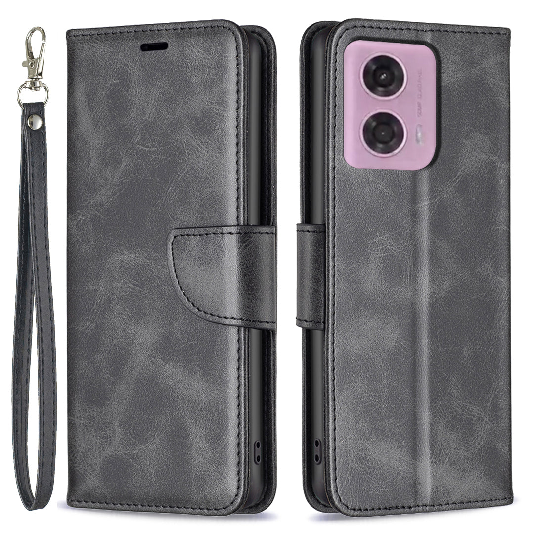 For Motorola Moto G24 4G / G04 4G Leather Phone Case Anti-drop Wallet Phone Cover - Yellow