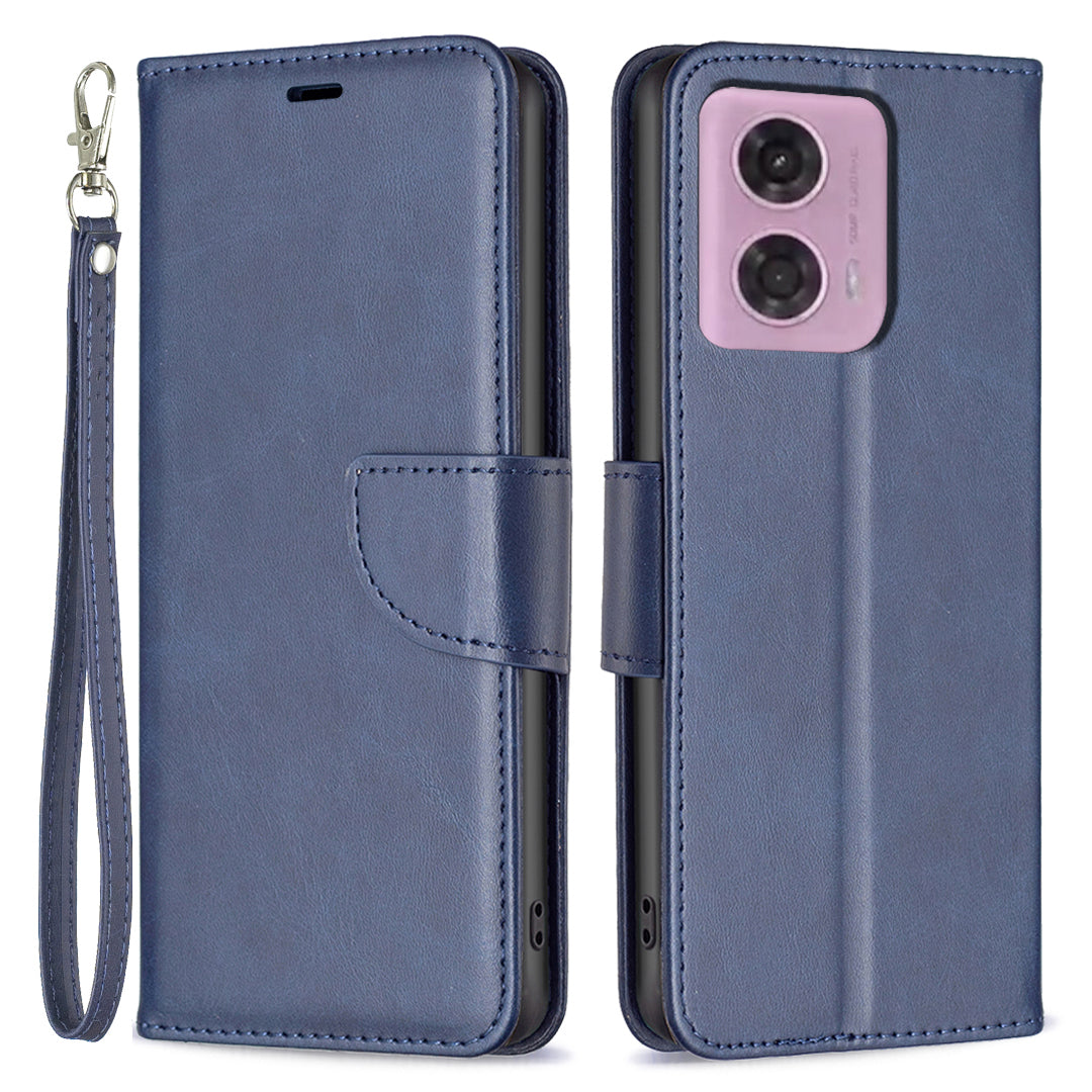 For Motorola Moto G24 4G / G04 4G Leather Phone Case Anti-drop Wallet Phone Cover - Yellow