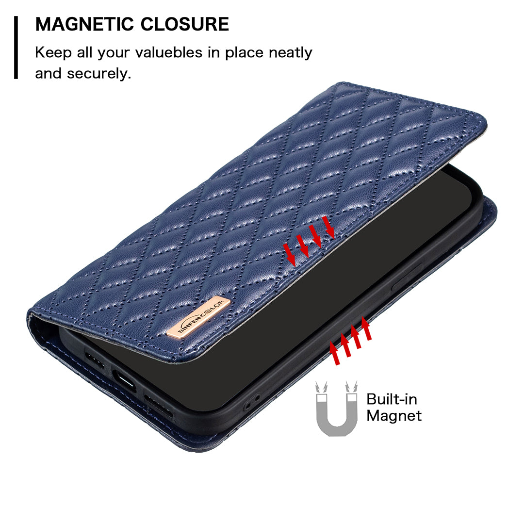 BINFEN COLOR BF Style-16 For Motorola Moto G24 4G / G04 4G PU Leather Wallet Case Card Holder - Blue