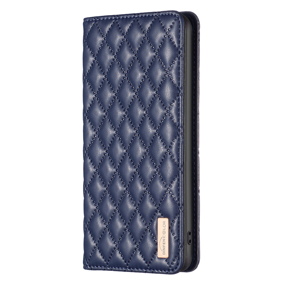 BINFEN COLOR BF Style-16 For Motorola Moto G24 4G / G04 4G PU Leather Wallet Case Card Holder - Blue