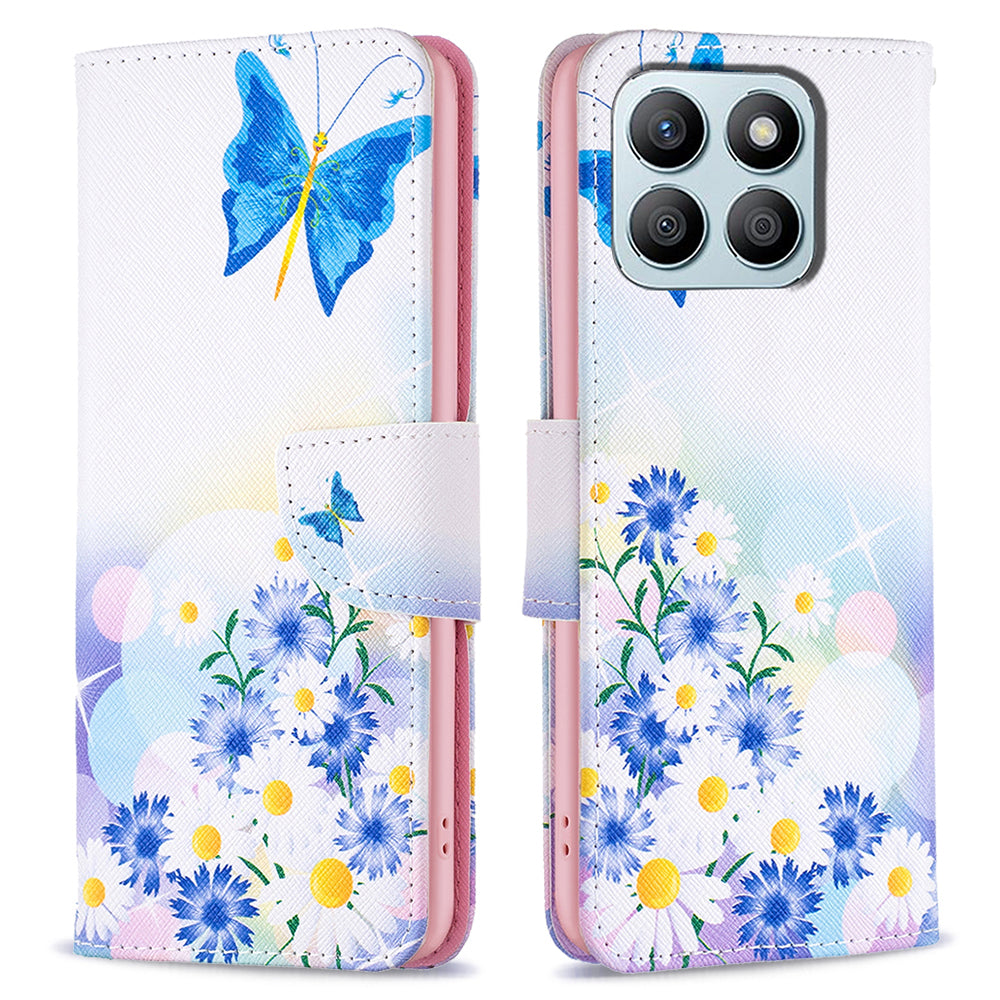 For Honor X8b 4G Flip Phone Case Wallet PU Leather Pattern Printing Cover - Bear