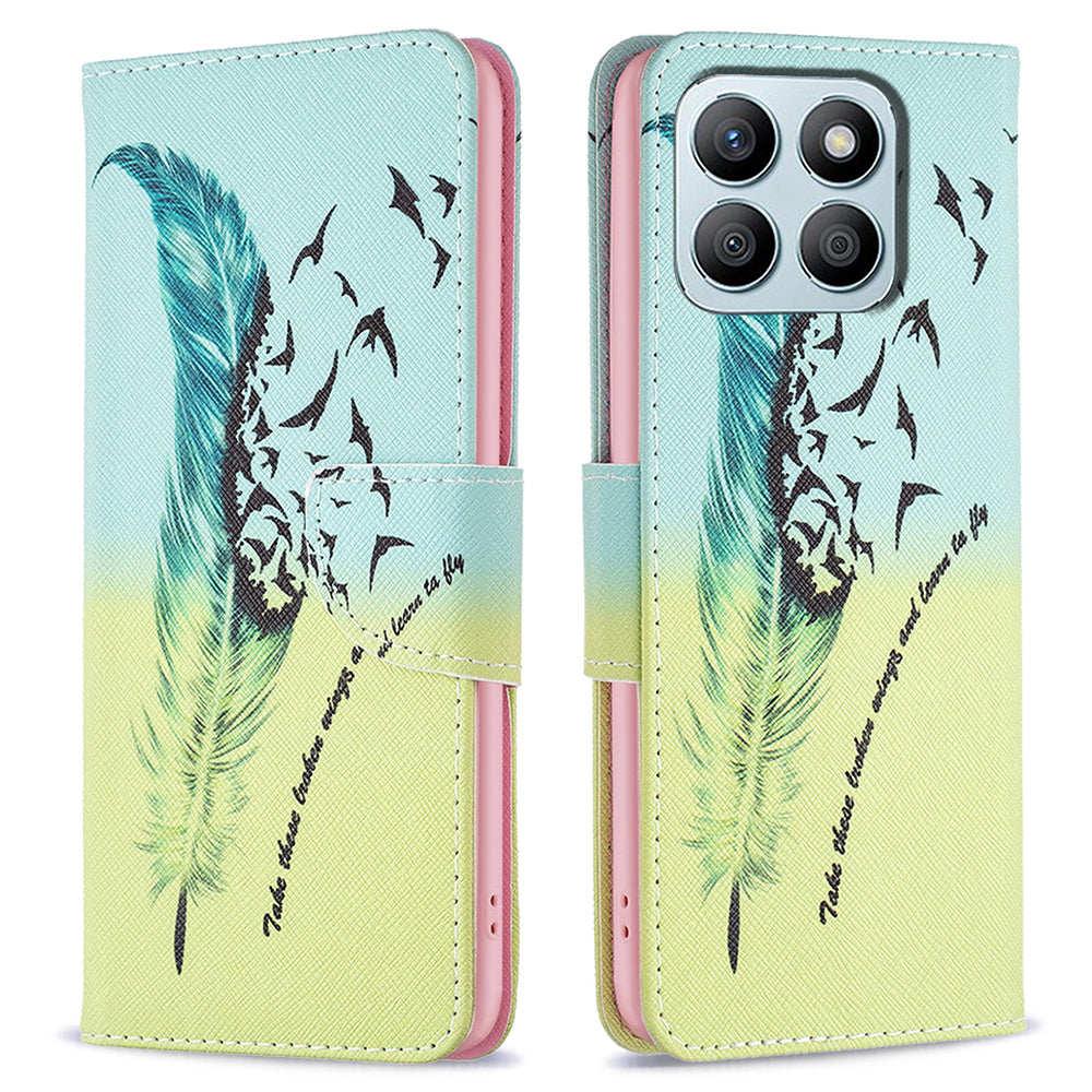For Honor X8b 4G Flip Phone Case Wallet PU Leather Pattern Printing Cover - Bear