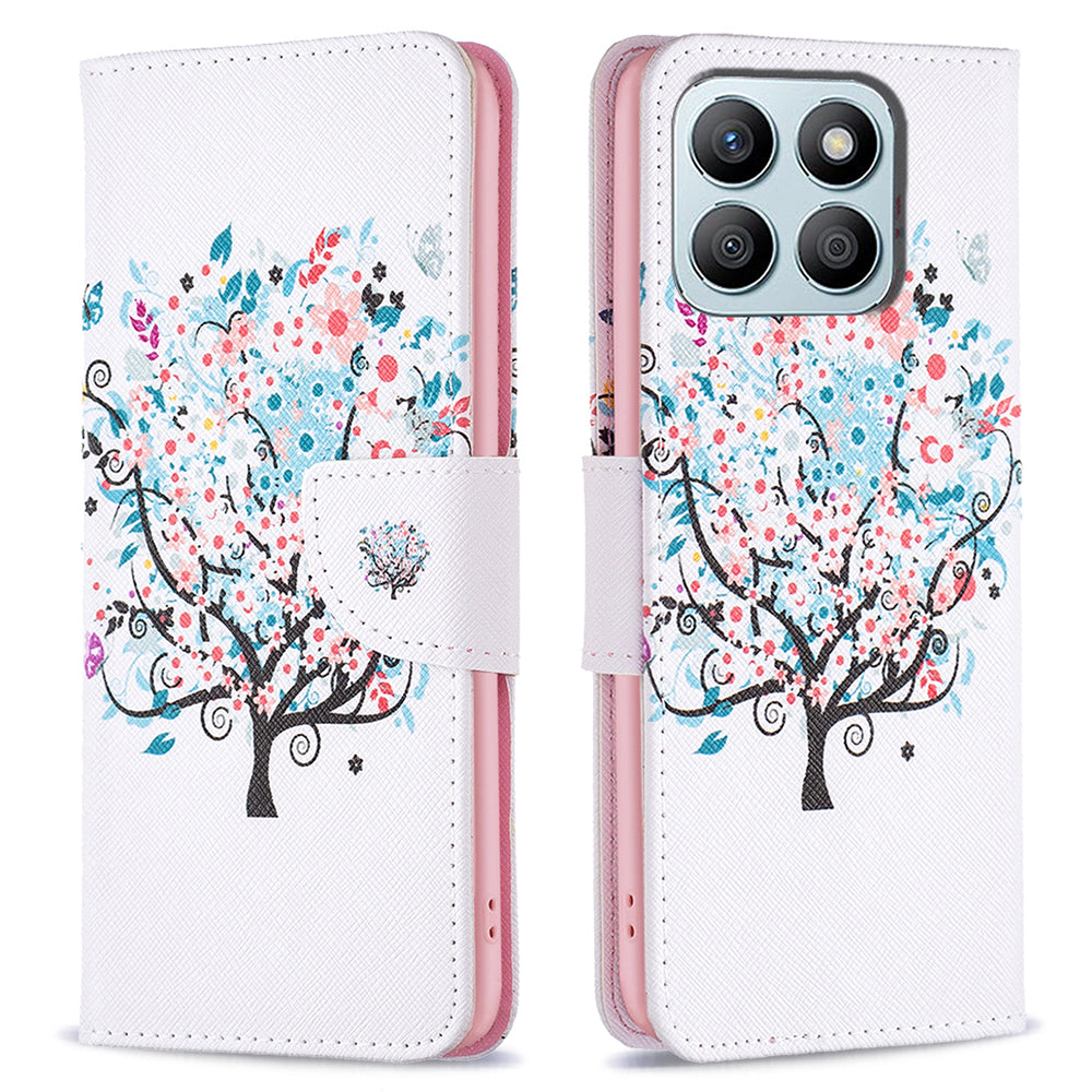 For Honor X8b 4G Flip Phone Case Wallet PU Leather Pattern Printing Cover - Bear
