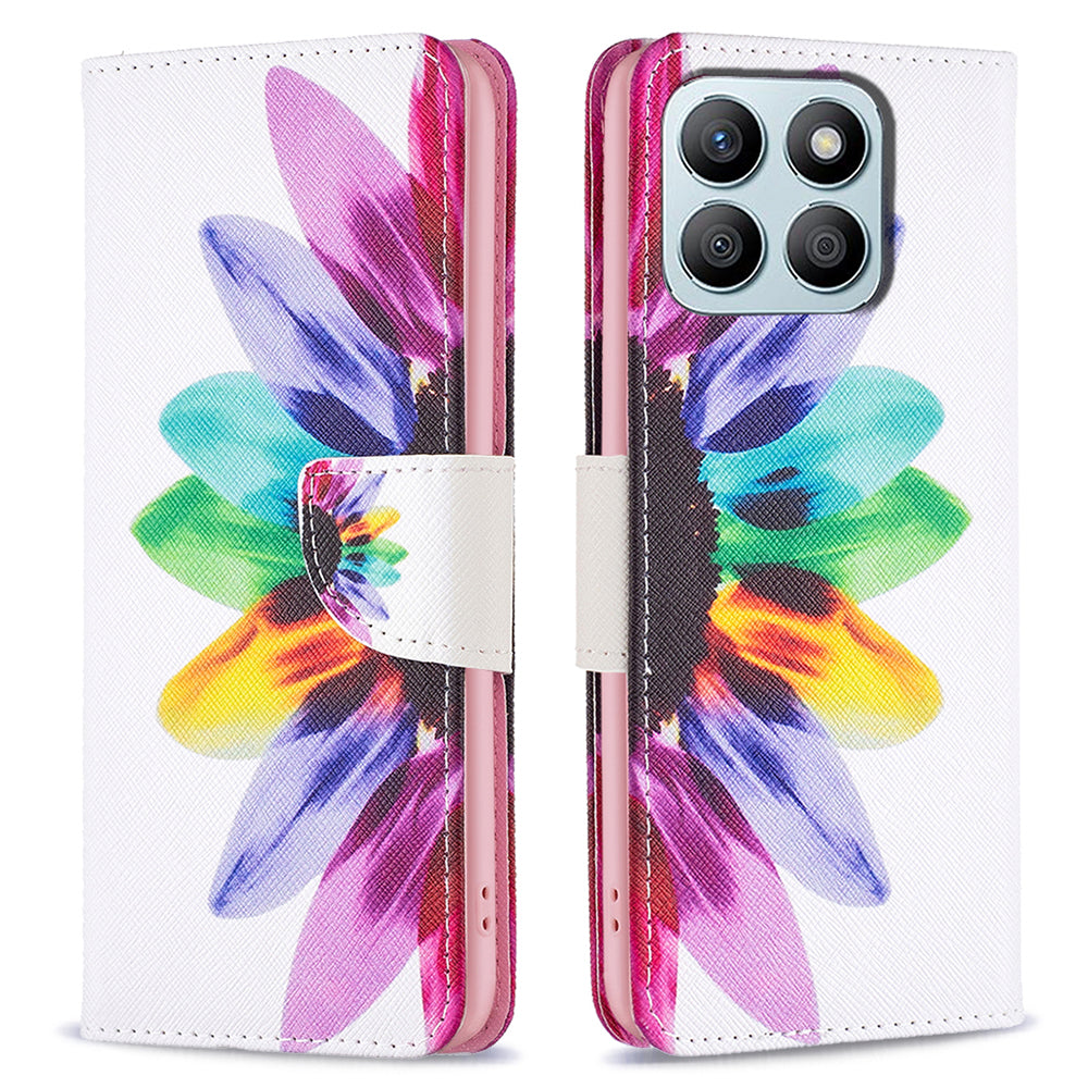 For Honor X8b 4G Flip Phone Case Wallet PU Leather Pattern Printing Cover - Bear