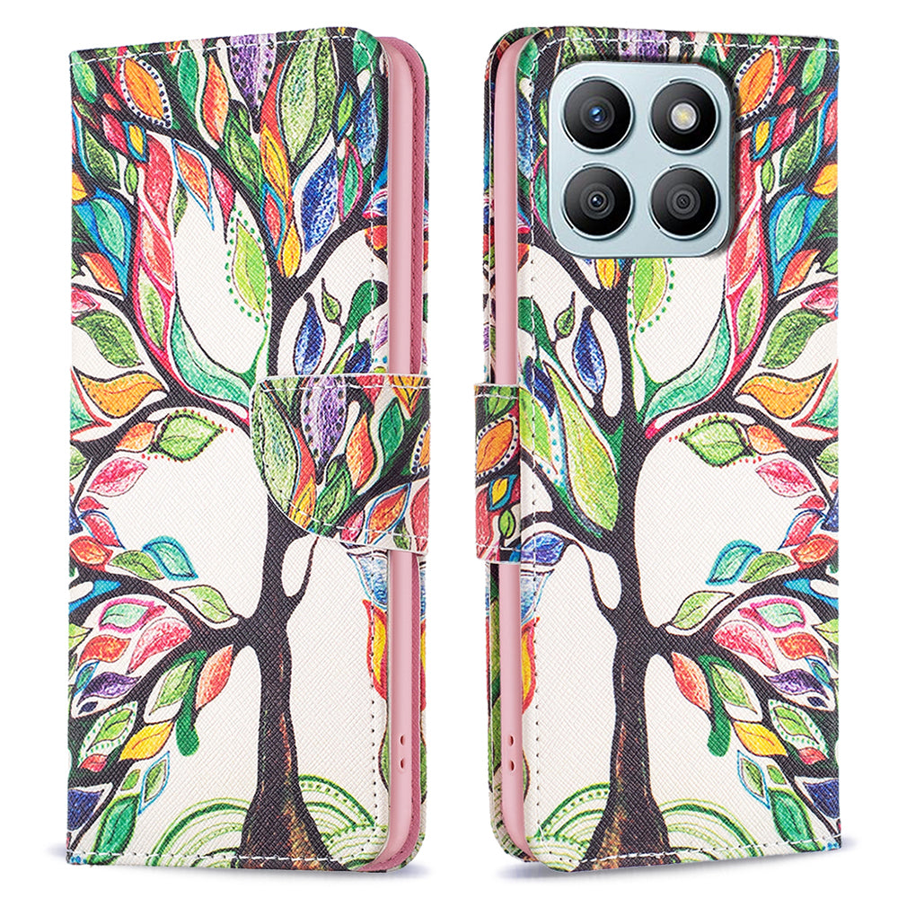 For Honor X8b 4G Flip Phone Case Wallet PU Leather Pattern Printing Cover - Bear